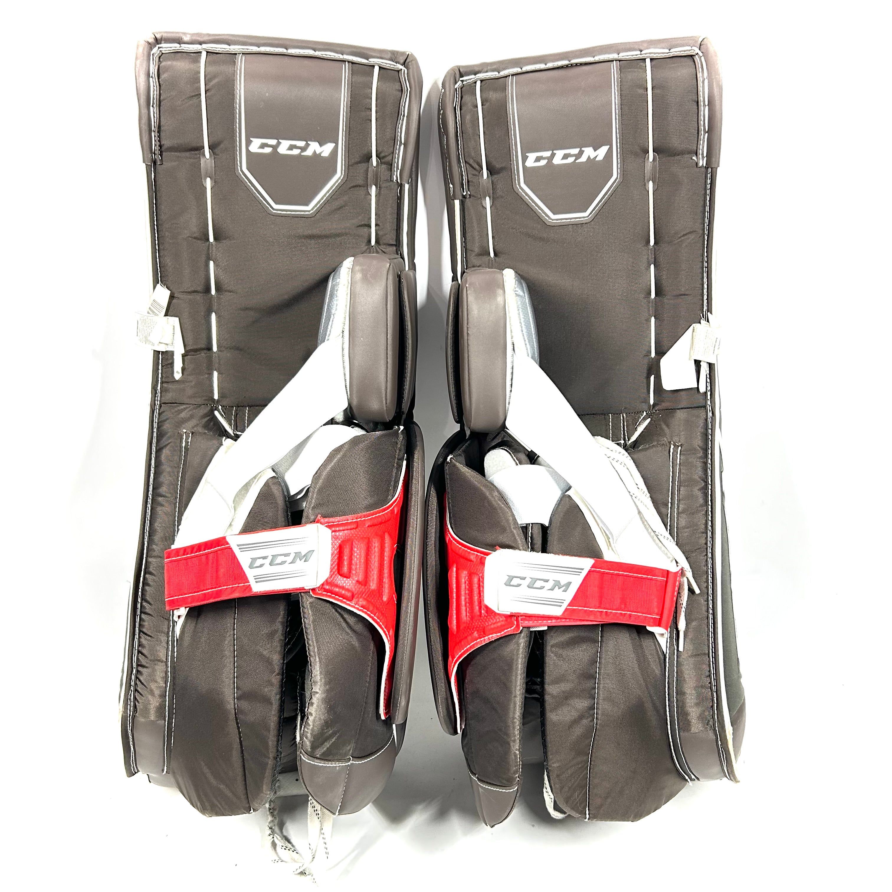 CCM Extreme Flex 4 - Jambières de gardien de but senior Pro Stock d'occasion (marron/rouge)
